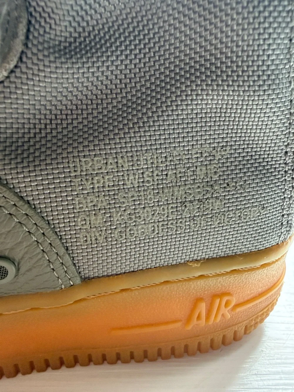 Nike High-Top Air Force 1 Military-Style Sneakers - Grey with Gum Sole - Picture 11 of 11